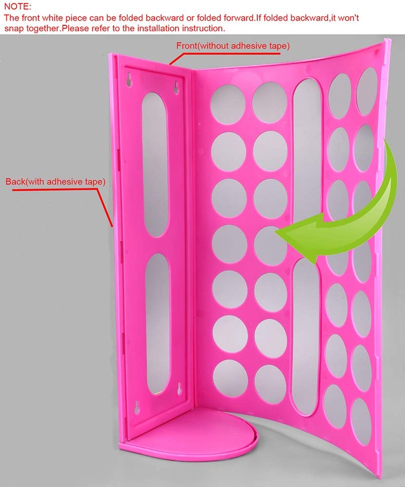 Lunies Wall Mount Bag Dispenser Large Capacity Plastic Bag Vinyl Holder - Multiple Large Holes for Easy Access Bags Great for Shopping Bags/Grocery Bags/Vinyl Storage Pink 2 Pack - Image 5